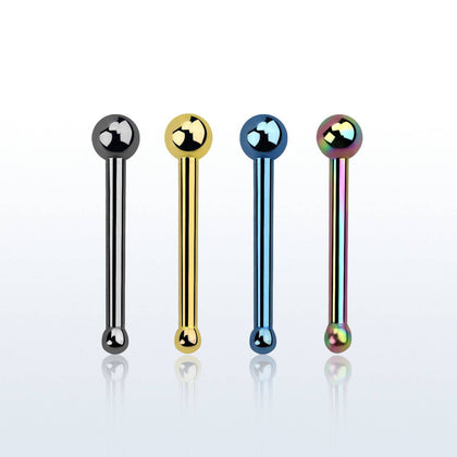 Surgical Steel Ball Top Top Ball End Nose Ring Bone - Pierced Universe