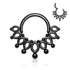 Surgical Steel Black PVD Tribal Hinged Septum Ring Hoop Clicker - Pierced Universe