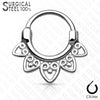 Surgical Steel Curved Barbell Tribal Septum Ring Clicker - Pierced Universe