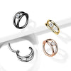 Surgical Steel Double Hoop Look White CZ Hinged Hoop Ring Clicker - Pierced Universe