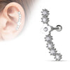 Surgical Steel Flower CZ Consecutive Ear Cartilage Barbell