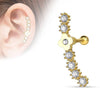 Surgical Steel Flower CZ Consecutive Ear Cartilage Barbell