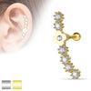 Surgical Steel Flower CZ Consecutive Ear Cartilage Barbell