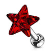 Surgical Steel Red Star Helix Barbell - Pierced Universe