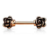 Surgical Steel Rose Flower Nipple Ring Barbell - Pierced Universe