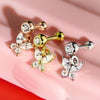 Surgical Steel White CZ Butterfly Dangle Cartilage Ring Barbell - Pierced Universe