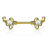 Surgical Steel Wing Filigree CZ Nipple Ring Barbell - Pierced Universe